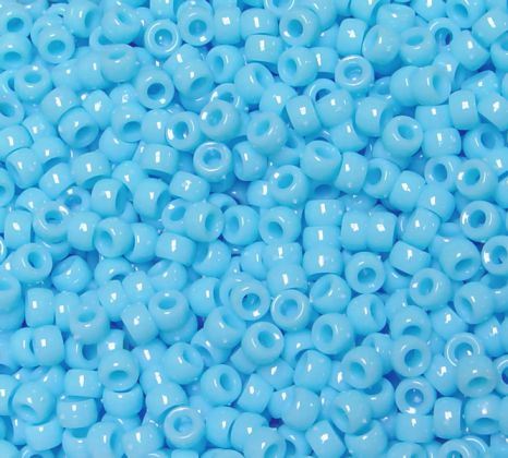 7x4mm Opaque Light Blue Mini Pony Beads