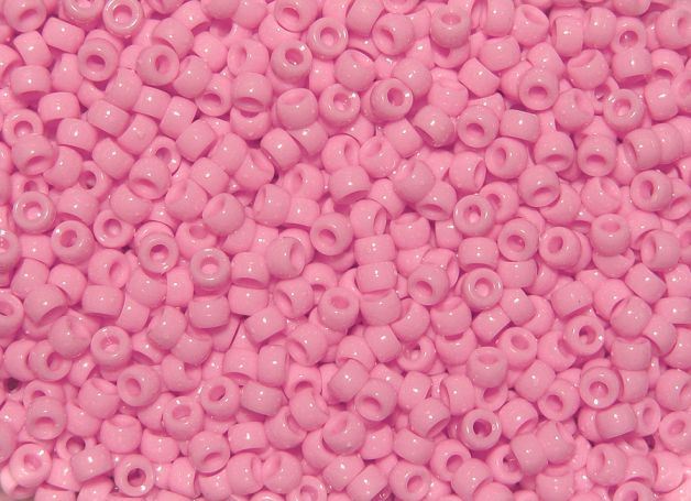 7x4mm Opaque Pink Mini Pony Beads