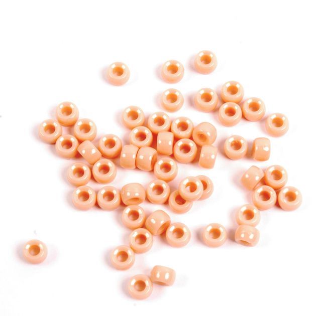 7x4mm Opaque Peach Mini Pony Beads