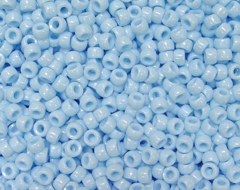 7x4mm Light Blue Pearl Mini Pony Beads