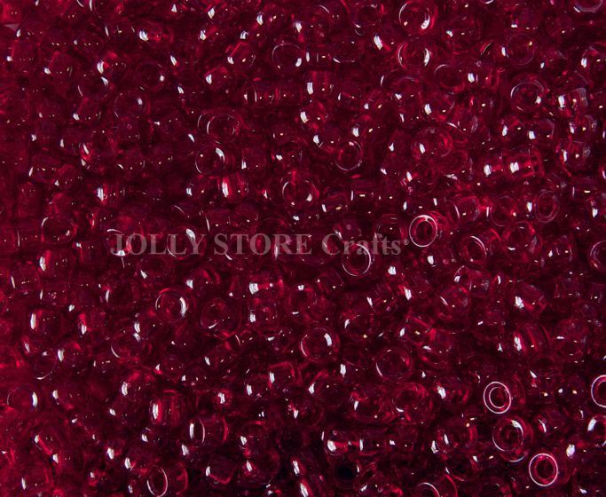 6.5x4mm Transparent Dark Ruby Mini Pony Beads