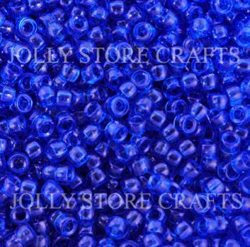 6.5x4mm Transparent Dark Sapphire Mini Pony Beads