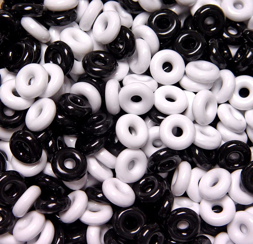 14mm Rings Black and White Mix 100pc