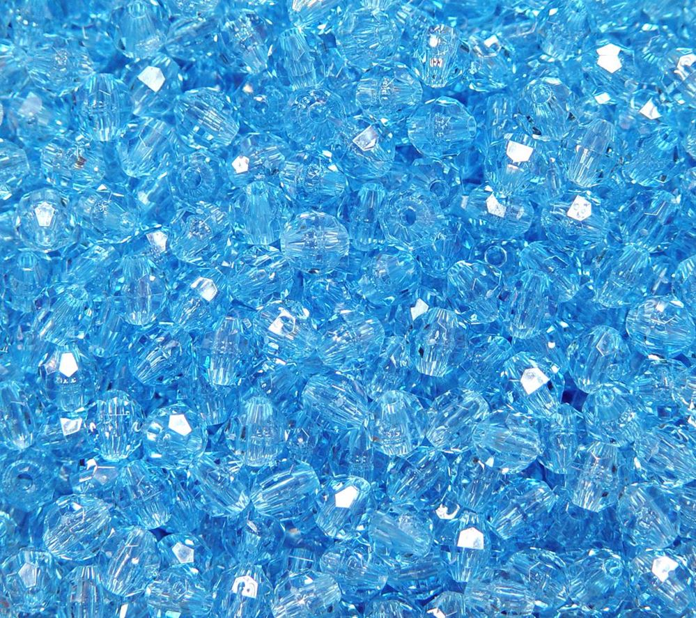 Transparent Light Sapphire 8mm Faceted Round Beads