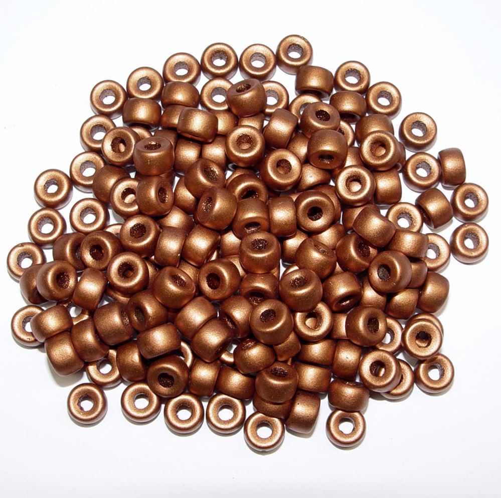 Copper Czech Glass 9mm Pony Beads 100pc