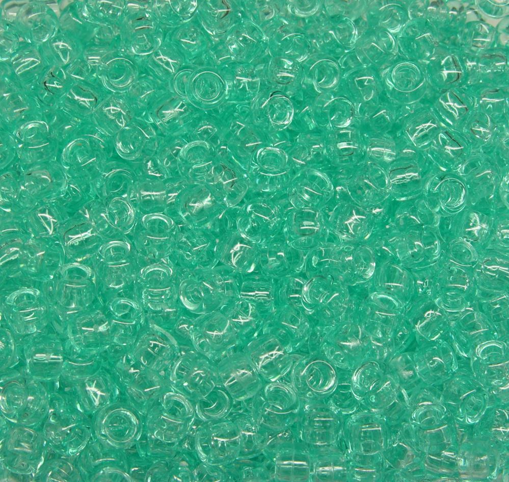 9x6mm Green Aqua Pony Beads 500pc