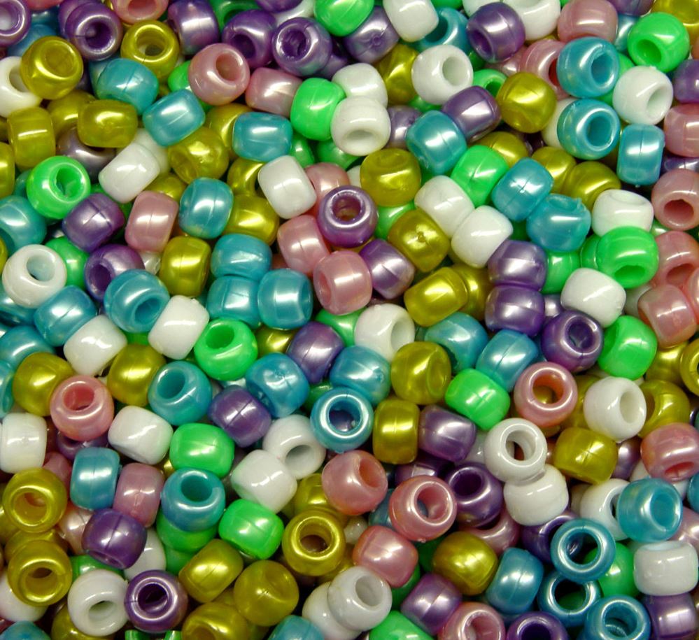 9x6mm Multi Light Colors Pearl Pony Beads 500pc