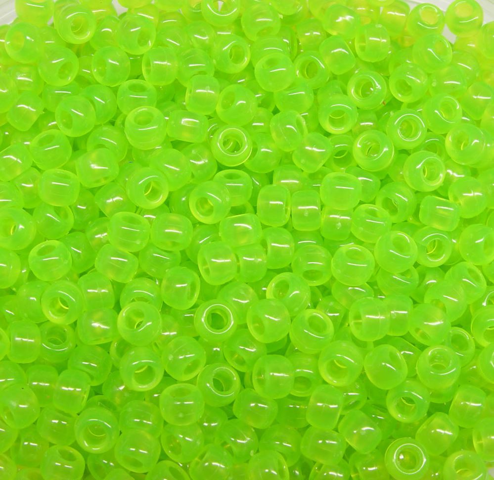 9x6mm Lime Roe Pony Beads 500pc