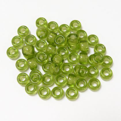 Olivine Czech Glass 9mm Pony Beads 100pc