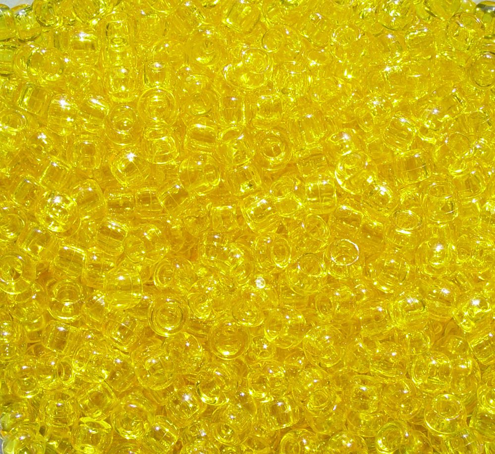 9x6mm Transparent Dark Yellow Pony Beads 500pc