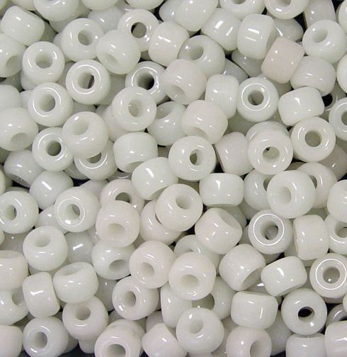 Alabaster Czech Glass 9mm Pony Beads 100pc