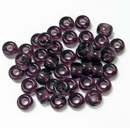 Amethyst Czech Glass 9mm Pony Beads 100pc