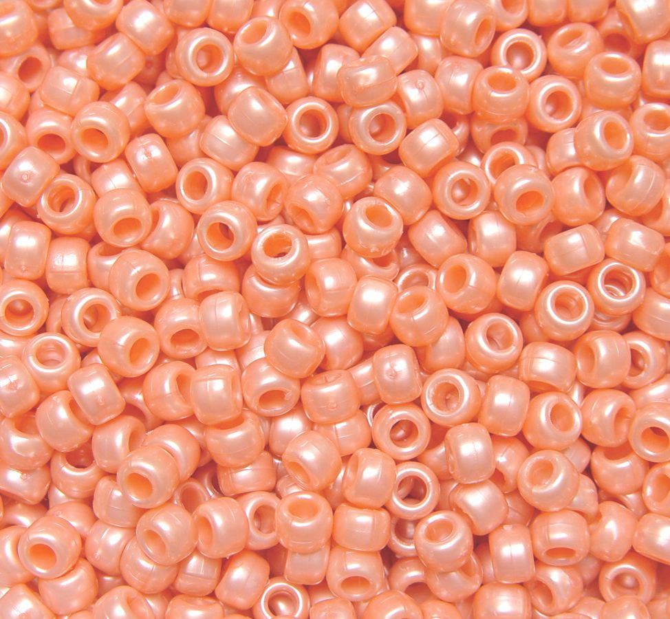 9x6mm Apricot Pearl Pony Beads 500pc