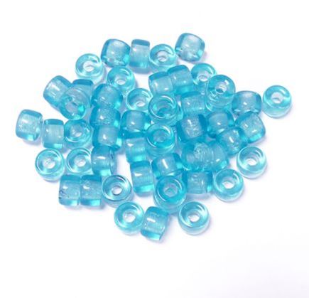 Light Aqua Czech Glass 9mm Pony Beads 100pc