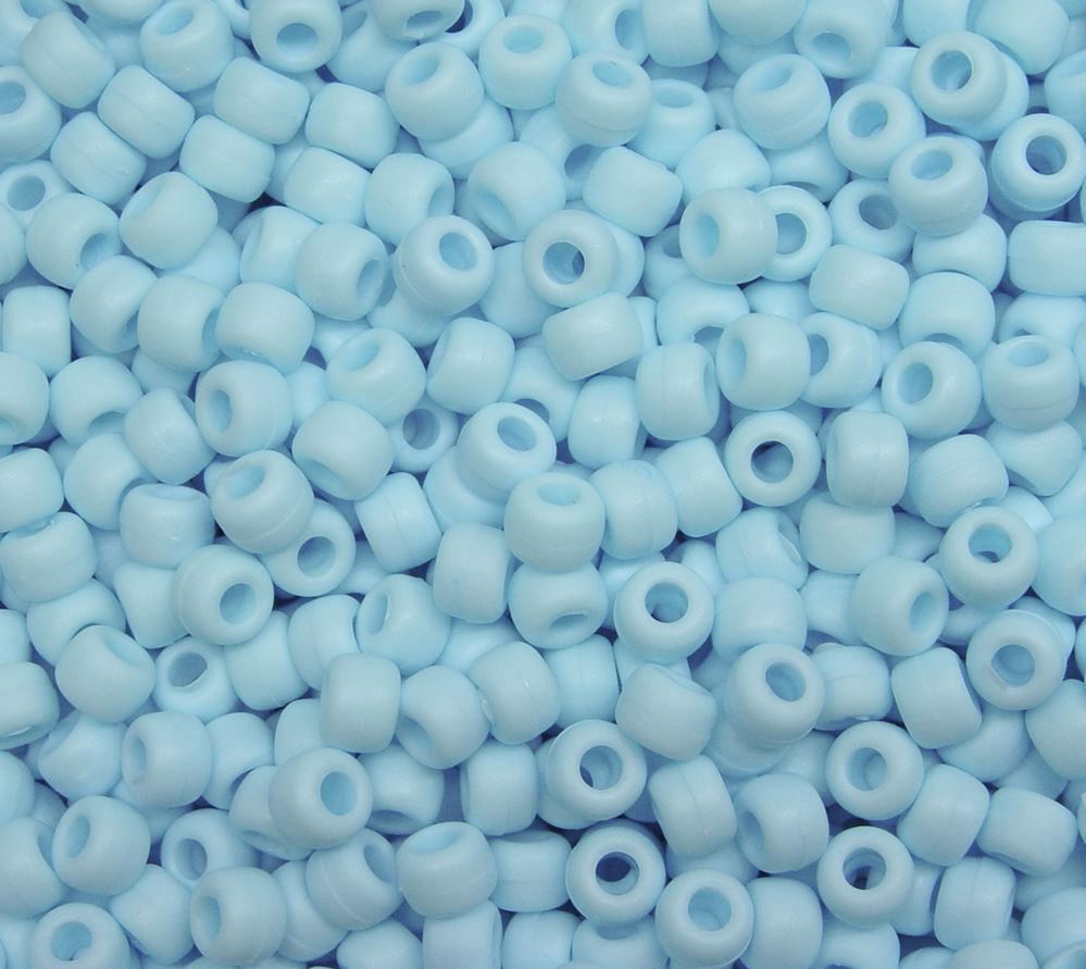 9x6mm Matte Blue Cloud Pony Beads 500pc