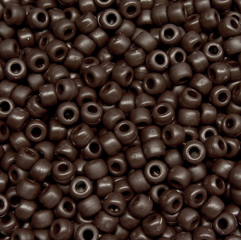 9x6mm Matte Brown Pony Beads