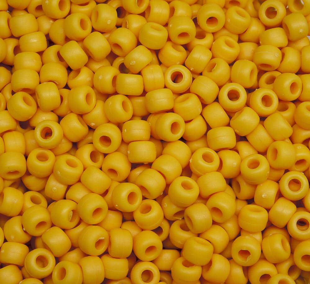 9x6mm Matte Mustard Pony Beads 500pc