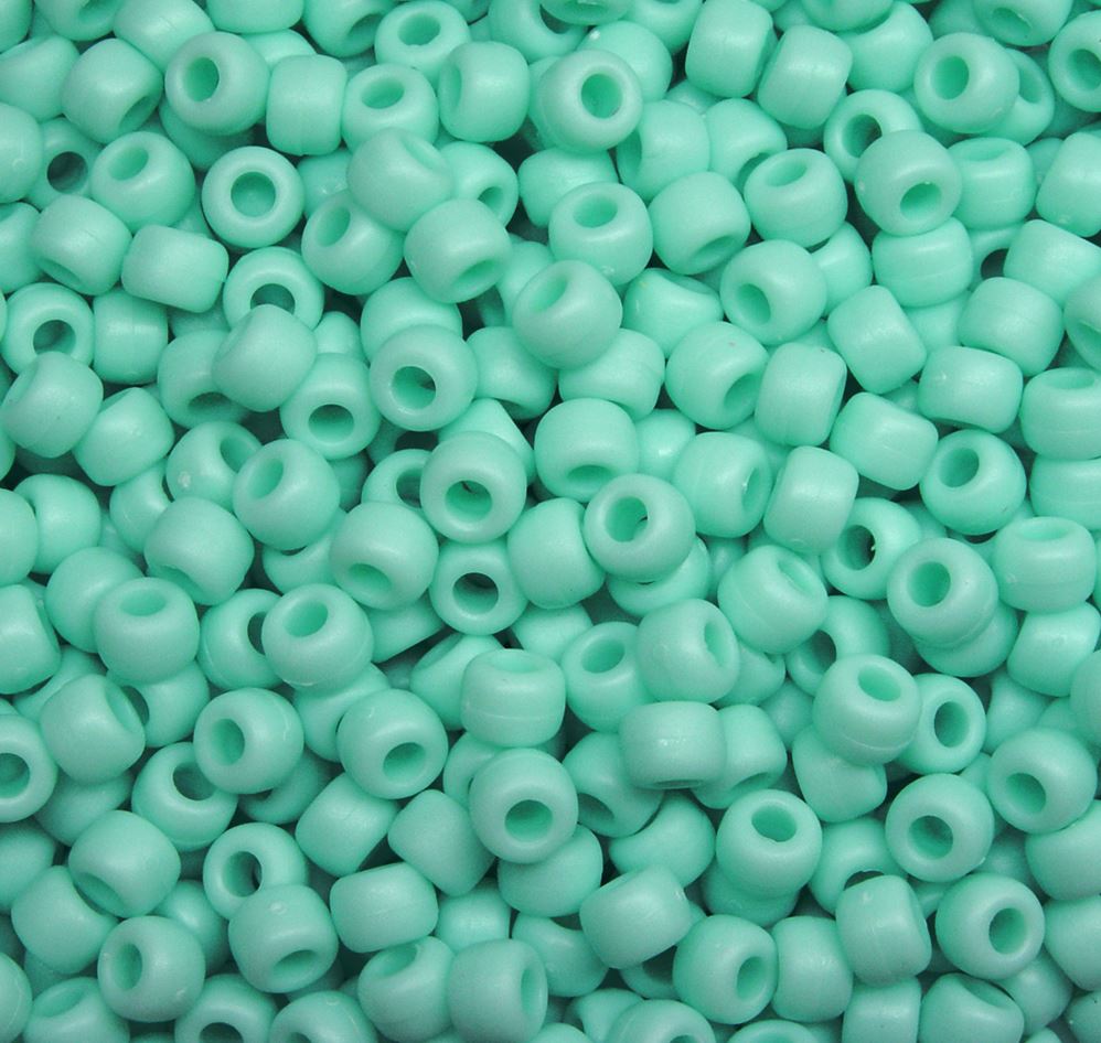 9x6mm Matte Sea Foam Pony Beads 500pc