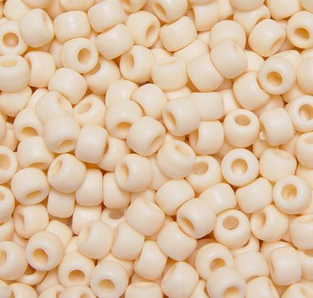 9x6mm Matte Ivory Pony Beads 500pc