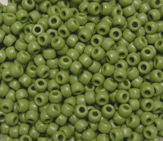 9x6mm Matte Olive Pony Beads 500pc