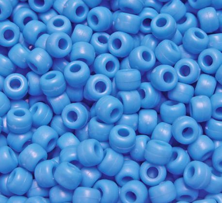 9x6mm Matte Tropical Blue Pony Beads 500pc