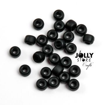 9x6mm Matte Black Pony Beads 500pc