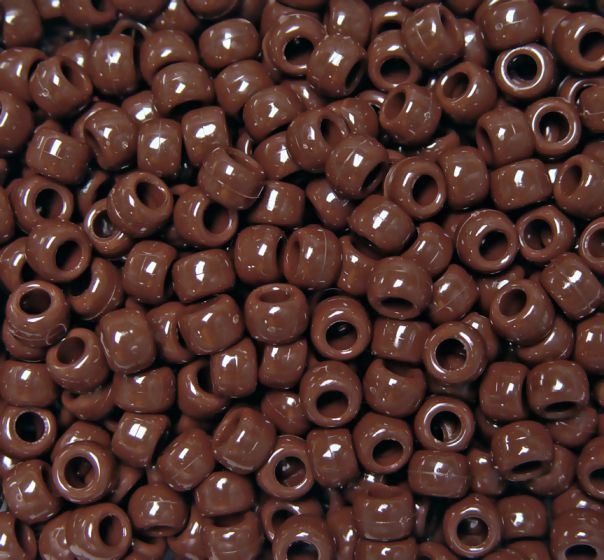 9x6mm Opaque Brown Pony Beads 500pc