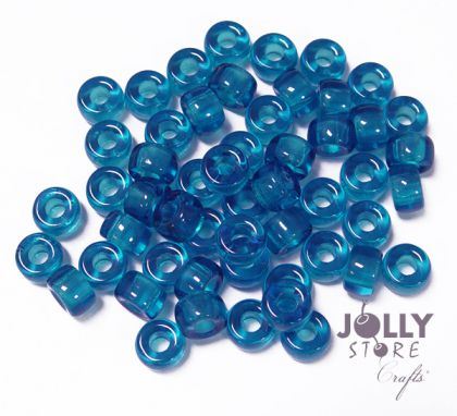 Capri Blue Czech Glass 9mm Pony Beads 100pc