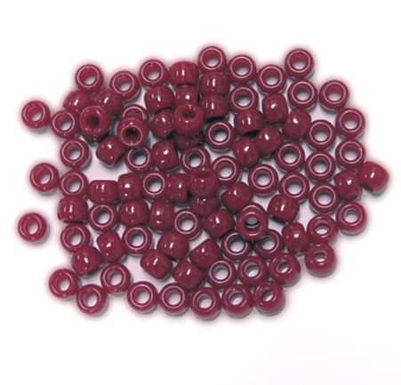 9x6mm Opaque Cranberry Pony Beads 500pc