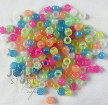 9x6mm Multi Colors Glow Pony Beads 500pc