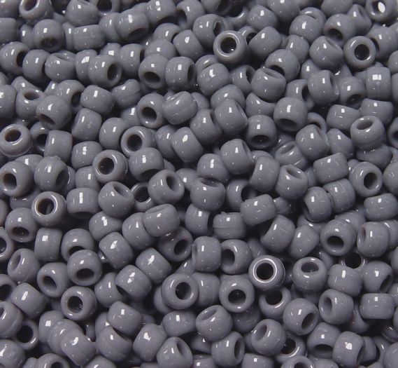 9x6mm Opaque Gray Dark Pony Beads 500pc