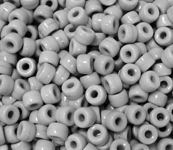 Gray Light Czech Glass 9mm Pony Beads 100pc