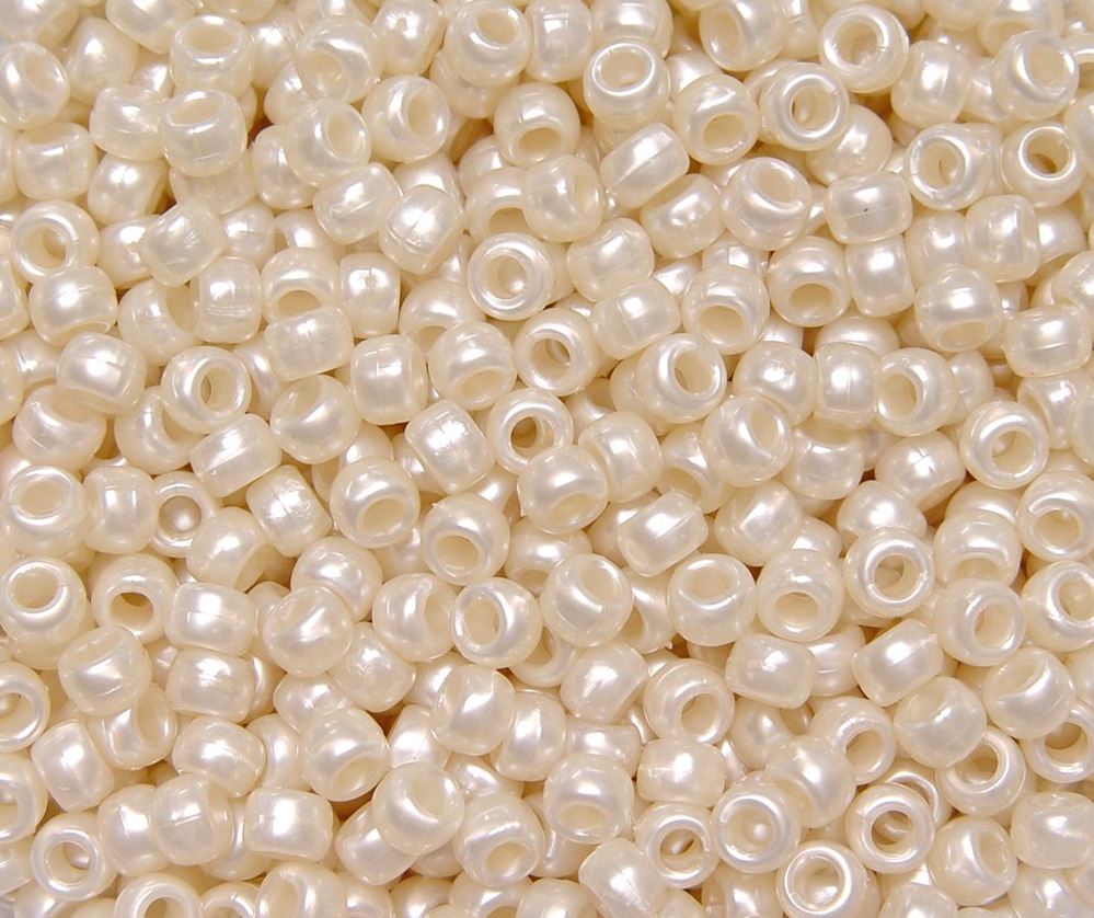 9x6mm Ivory Pearl Pony Beads 500pc