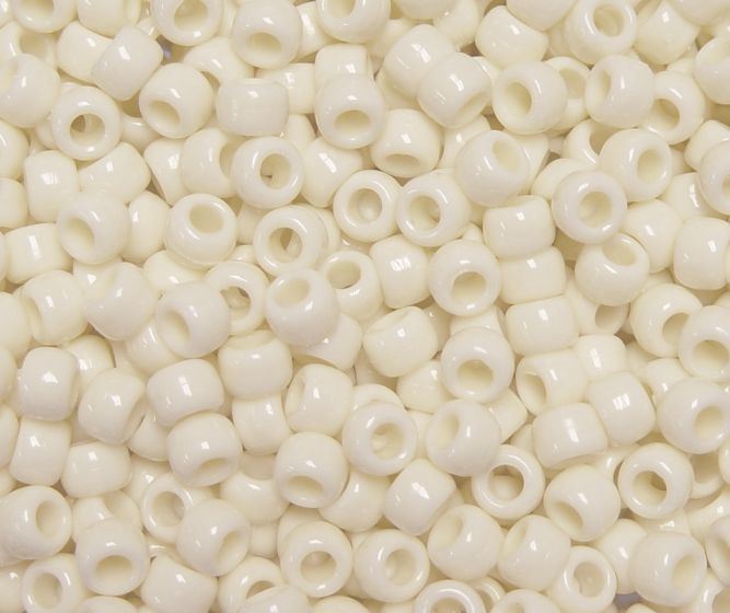 9x6mm Opaque Ivory Pony Beads 500pc