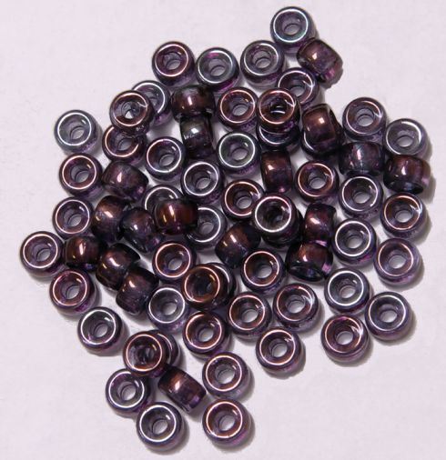 Amethyst Luster Czech Glass 9mm Pony Beads 100pc