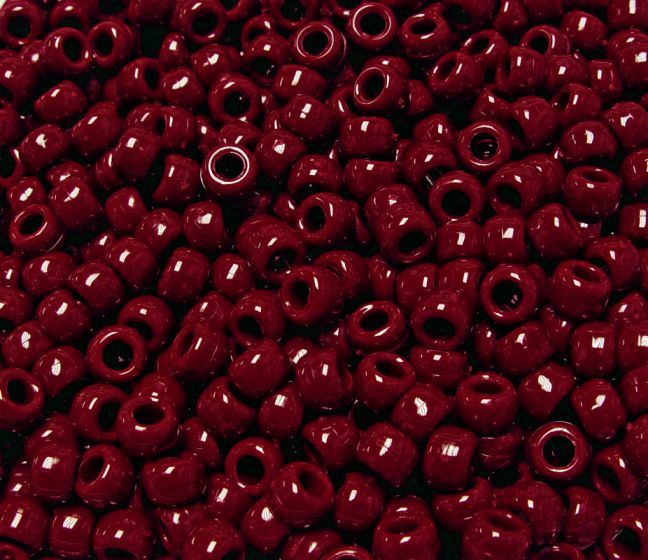 9x6mm Opaque Maroon Pony Beads 500pc