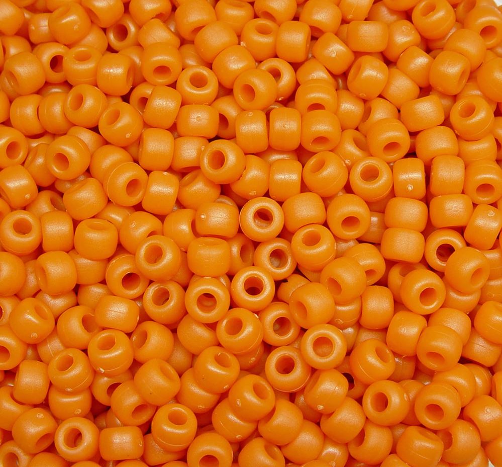 9x6mm Matte Pumpkin Pony Beads 500pc