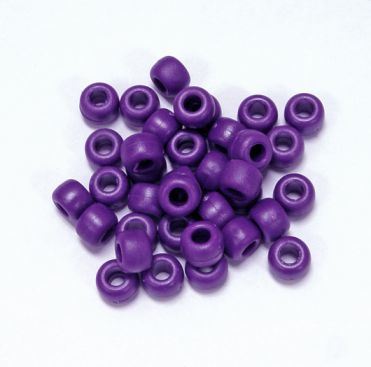 9x6mm Matte Plum Pony Beads