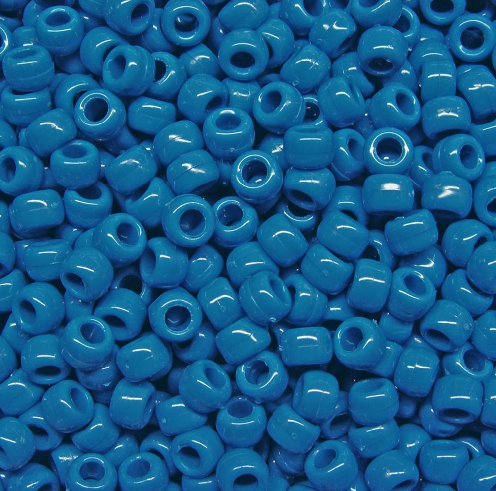 9x6mm Opaque Dark Turquoise Pony Beads 500pc