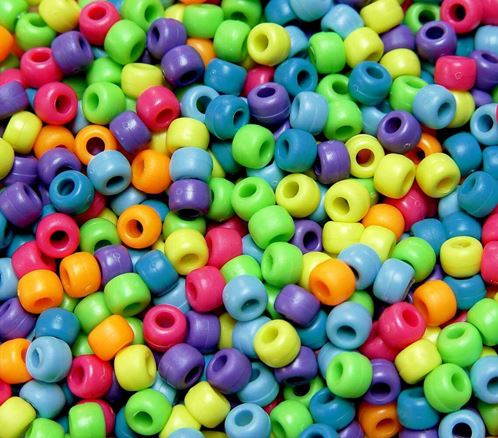 9x6mm Matte Bright Mix Pony Beads 500pc