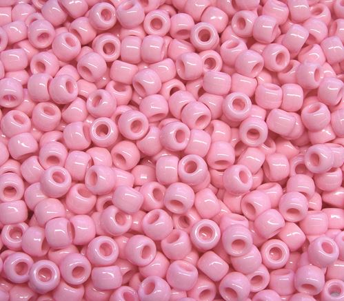 9x6mm Opaque Pink Pony Beads 500pc