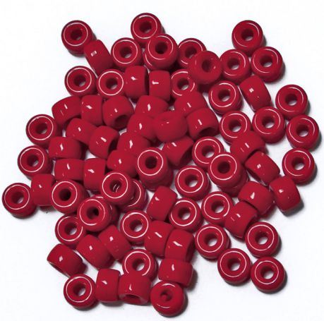 Opaque Red Czech Glass 9mm Pony Beads 100pc