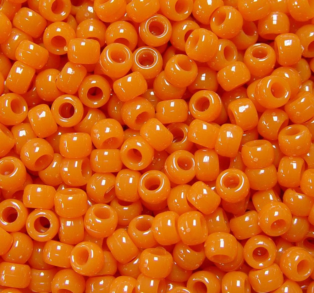 9x6mm Opaque Autumn Orange Pony Beads 500pc