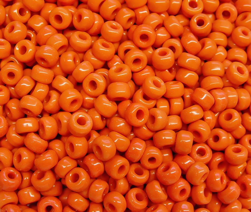 Opaque Orange Czech Glass 9mm Pony Beads 100pc