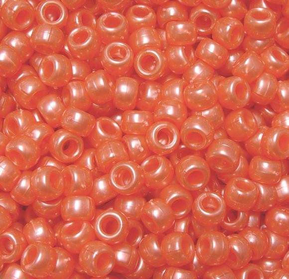 9x6mm Orange Pearl Pony Beads 500pc