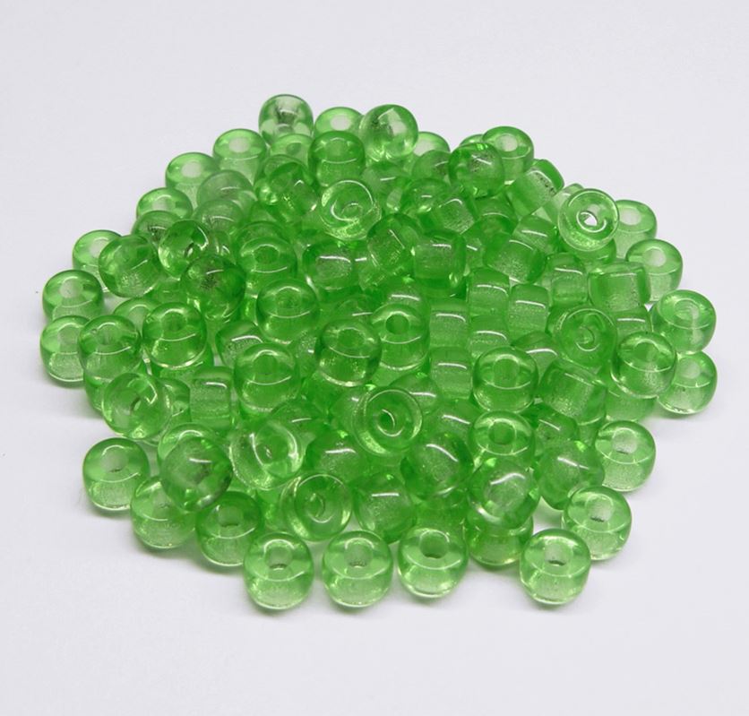 Peridot Czech Glass 6mm Mini Pony Beads 100pc