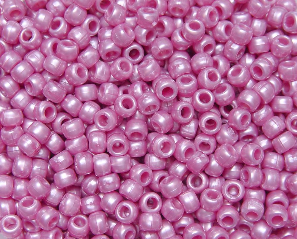 9x6mm Pink Luster Pony Beads 500pc