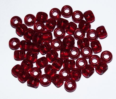 9x6mm Transparent Ruby Pony Beads 500pc