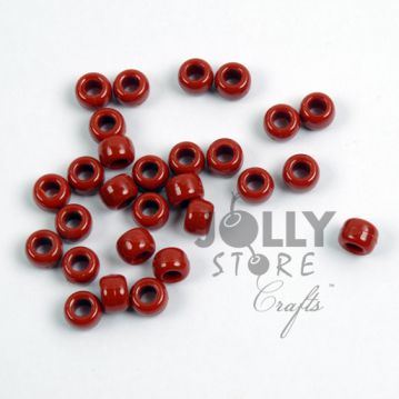 9x6mm Opaque Rust Pony Beads 500pc