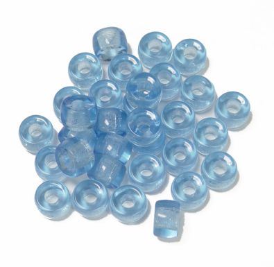 Light Sapphire Czech Glass 9mm Pony Beads 100pc